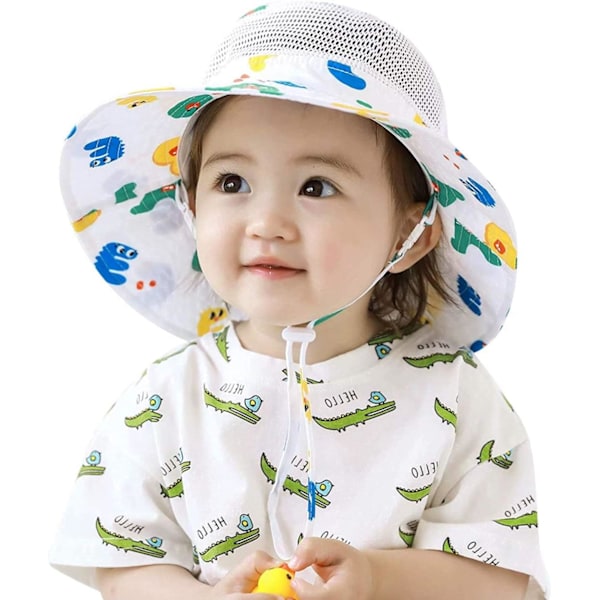 racy Baby Toddler Kids Justerbar Solskydd Hatt UPF 50+ Pojkar Flickor Mesh Bucket Hat Fällbar