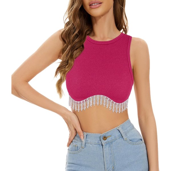 caela Dam Metallic Reflex Strapless Off Shoulder Crop Tube Top Rave Party Bandeau BH Rose Fransar Stor