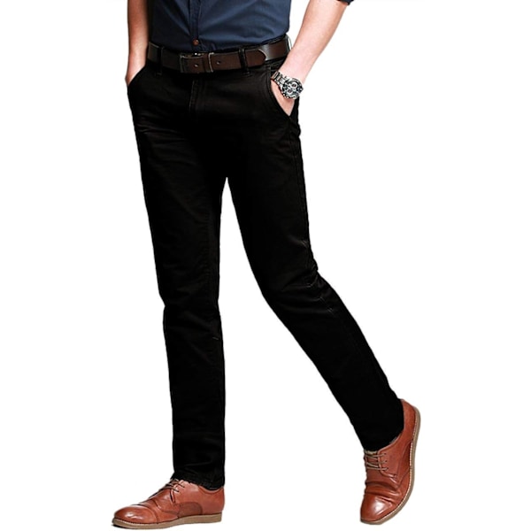 ch herr Slim Tapered Stretchy Casual byxor 8123 Svart 42W x 31L