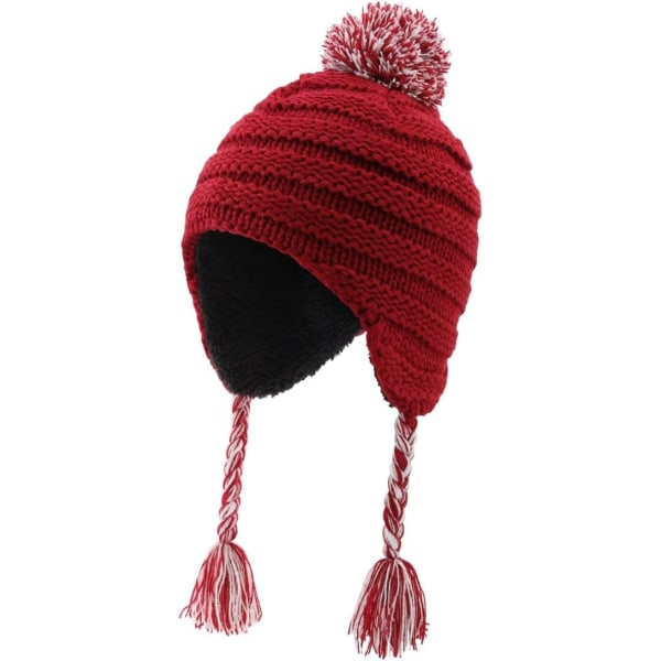 racy Toddler Earflap Beanie för pojkar flickor barn Sherpa fodrad vinter stickad mössa