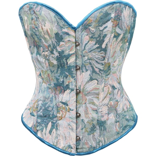 ingerie Kvinnor Retro Vintage Viktorian Push Up Bustier Going Out Crop Top Tank Top Korsett Korsett Blå Blommig Liten