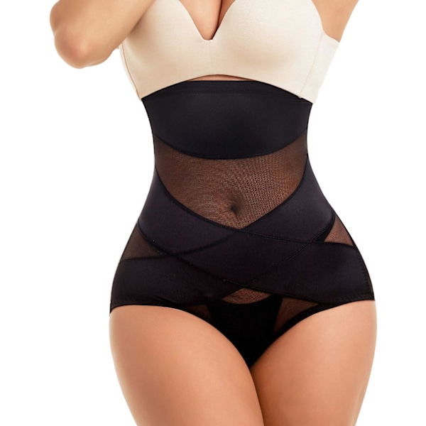 TB Dam Tummy Control Shapewear Trosor Hög Midja Body Shaper Underkläder Rumpa Lyftare Slankning Kalsonger Svart 4X-Large