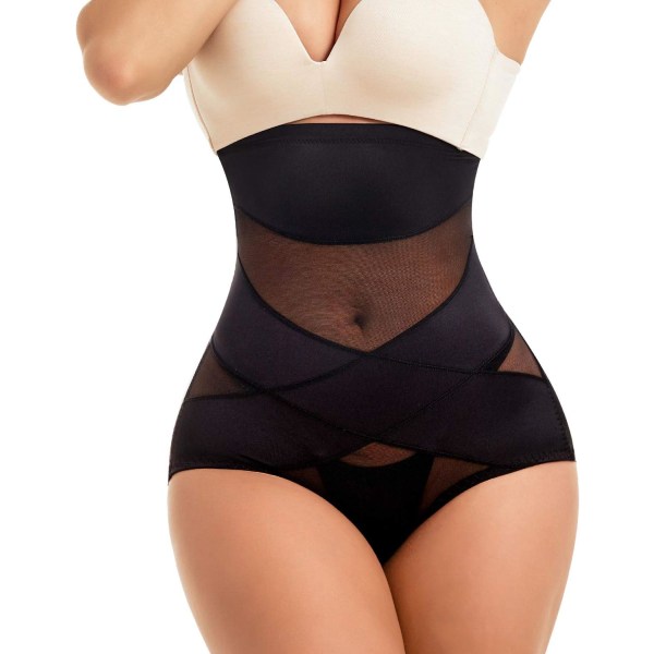 TB Dam Tummy Control Shapewear Trosor Hög Midja Body Shaper Underkläder Rumpa Lyftare Slankning Kalsonger Svart XXXL(Passar Midja 34\"-37\")