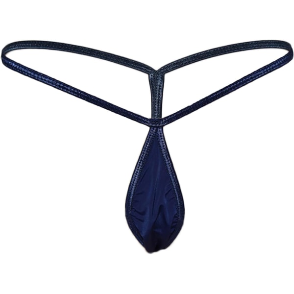 KELAI Dam sexiga underkläder is silke mini gren en bit Y-formad string Mörkblå