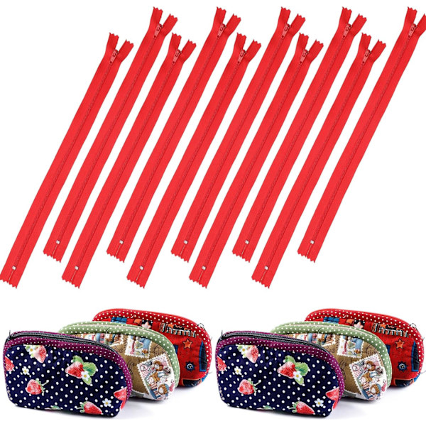une 72 st Bulk Nylon Dragkedjor 12 Tum Nylon Spol Dragkedjor Sy Dragkedjor för Handväskor Skräddarsy Sömnad Hantverk Sömnad Casu Röd