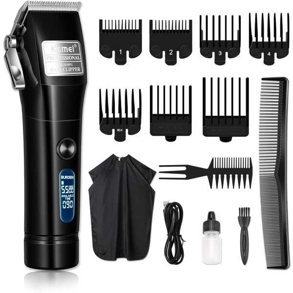 Kei hårtrimmer för män professionell sladdlös hårtrimmer och trimmer för hårklippning 2850 Pg-trimmer med LED-display laddningsbar gromming-kit