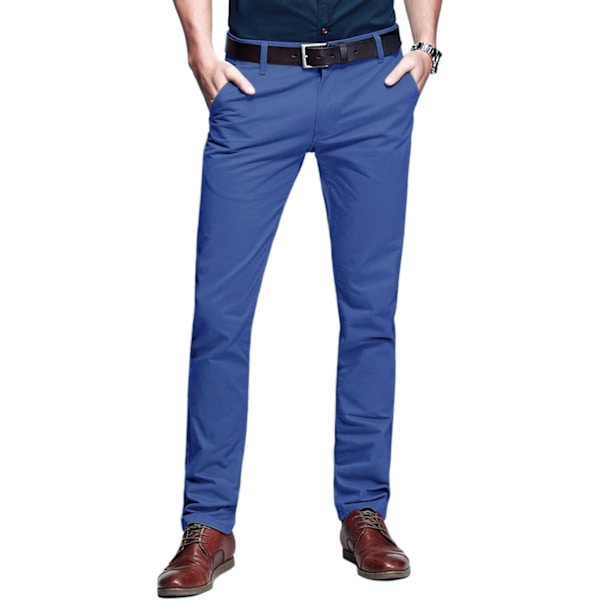 ch herr Slim Tapered Flat Front Casual byxor ljusblå 40