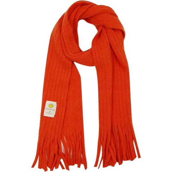 y Barn Stickad Vinterhalsduk Tassel Mjuk Varm Hals Varm Wrap för Pojkar Flickor Orange
