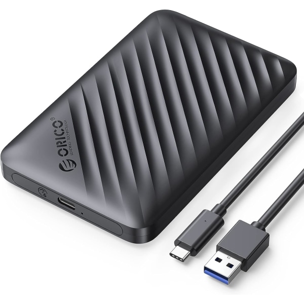 2,5 tums hårddiskhölje USB 3.0 till SATA Portabla externa höljen för 7 mm/9,5 mm SSD HDD 5 Gbps Verktygsfritt stöd UASP (2521U3) Type-C
