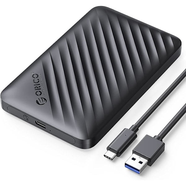 2,5-tums hårddiskkabinett USB 3.0 till SATA Portabla externa höljen för 7mm/9,5mm SSD HDD 5Gbps Verktygsfritt stöd UASP (2521U3) Typ-C