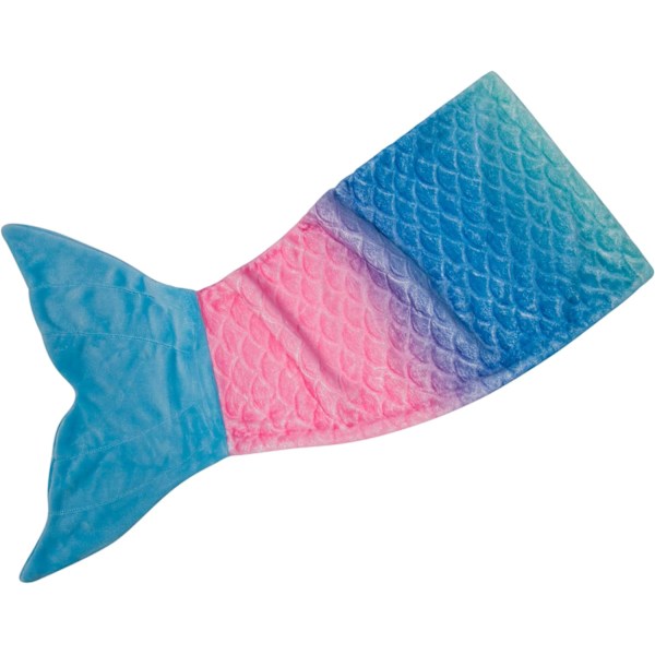 stan Barnen Sjöjungfru Svansfilt, Plysch Mjuk Flanell Fleece Alla Säsonger Sovsäck Väska, Regnbåge Ombre Glittrande Fiskfjäll Design Mysfilt