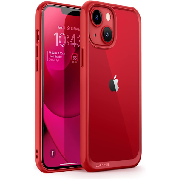 CASE Unicorn Beetle Style Series Skal för iPhone 14 / iPhone 13 6.1 tum, Premium Hybrid Protective Slim Clear Case (Mau Red