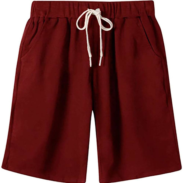 ket Dammjuk mjuk stickad elastisk midja jersey Bermuda shorts med dragsko