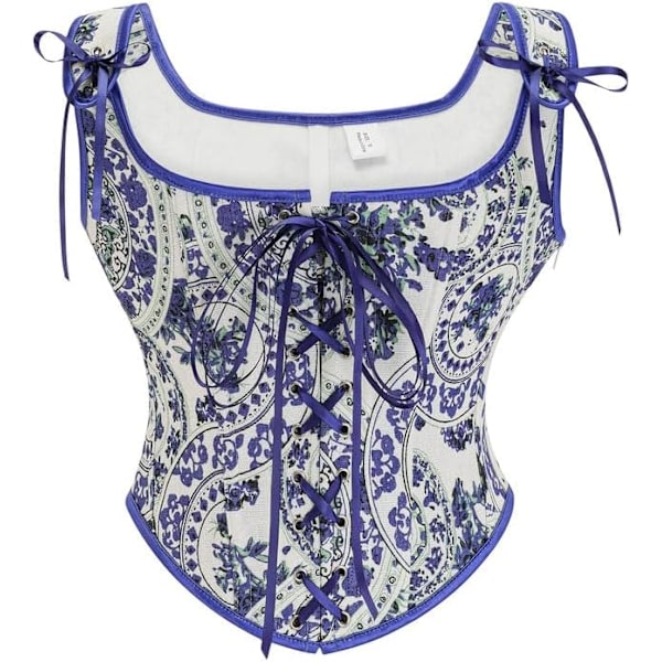 vila.Y Fashion Korsett Dam Sexy Vintage Spets Trim Korsett Lila Vintage XX-Large