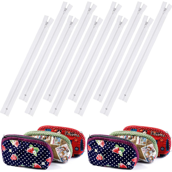 72 st Bulk Nylon Dragkedjor 12 Tum Nylon Spol Dragkedjor Sy Dragkedjor för Handväskor Skräddarsydda Sömnadstillbehör Sömnad Casu Vit