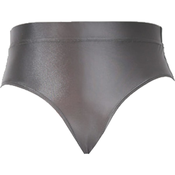 udmall Dam High Cut Thongs Briefs Balett Dans Underkläder Booty Shorts Shiny Panties Style-2-grå Stor