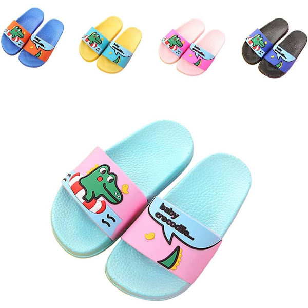 ITONY Slide Sandaler Pojkar Flickor Utomhus Inomhus Halkfria Tofflor Sommar Strand Dusch Slide Slip-on Tofflor för Barn Rosa 9.5-10.5 US Little Kid