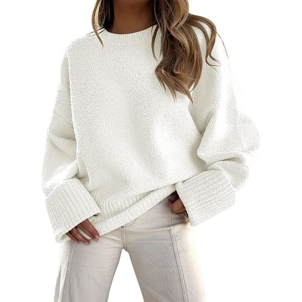 N Dam Oversized Tröjor 2023 Höst Fuzzy Stickad Chunky Varm Pullover Tröja