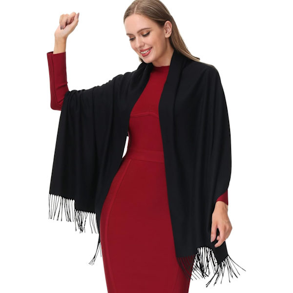 Dam Pashmina Sjal Wrap Scarf - Ohayomi Solid Color Cashmere (21 Färger)
