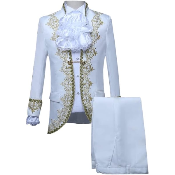 Smoking Classic Slim Fit Smokingkostym Chorus Musiker Cosplay Vuxen Magiker Frack Magisk Show Scenkostym Dr Vit Stor