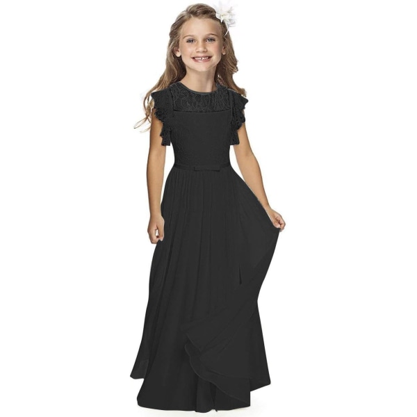 Nattvardklänningar för flickor 1-12 år Benvita storlek 2 Svart 12