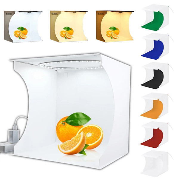 3m mini bärbar fotostudio ljuslåda med hopfällbar fotolåda för ringlampa le