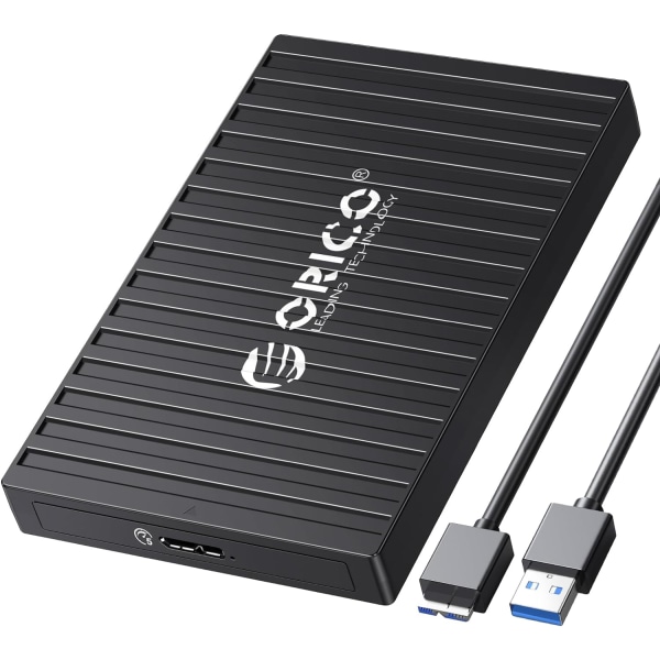Hårddiskhölje 2 5 tum USB 3.0, 5 Gbps verktygsfritt extern hårddiskhölje för 9,5 mm 7 mm 2,5 tum SATA SSD HDD, med UASP-stödd, USB Ca