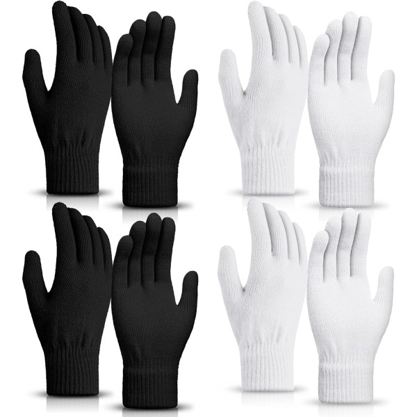4 par magiska vinterhandskar unisex handskar stickade stretchiga vantar bulk full finger varma handskar för män kvinnor sport