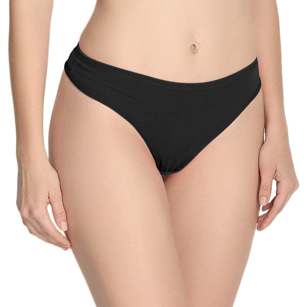 BLAZZE Dam Thong Låg Midja Solid G-String Thong Bikini T-String Lingerie Trosor Briefs (S, Svart), Svart, Liten