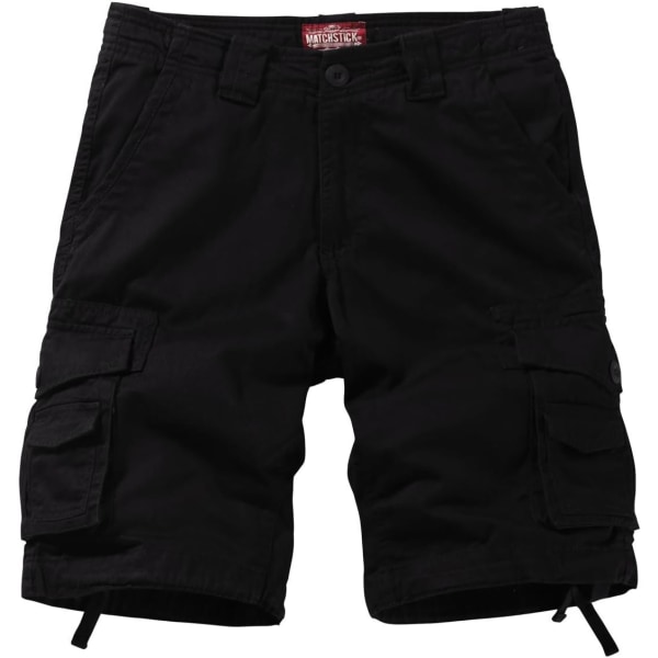 ch Twill Comfort Cargo Short för män utan bälte #3087 (Etikettstorlek 6XL/44 (US 42), Svart)