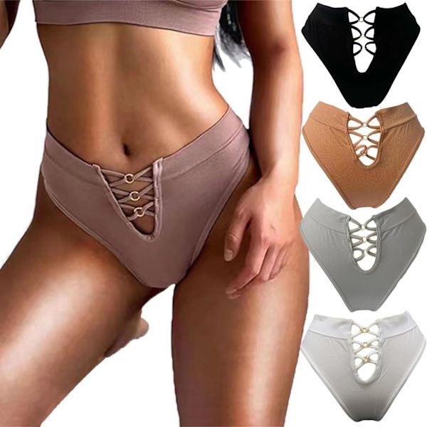 fDzk Damunderkläder för kvinnor, sömlösa, andningsbara, 88 stilar, 4-pack, X-Large
