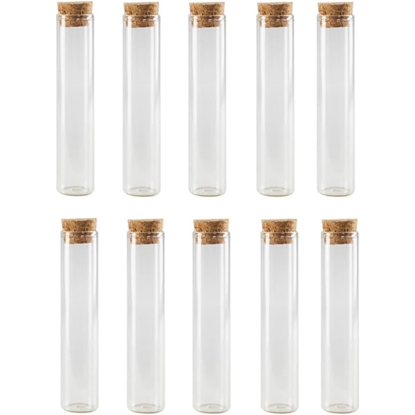 cotry 10 st 60 ml glasflaskor Vials burkar glas provrör med korkproppar tomma påfyllningsbara flaskor Vials burkar läckagesäkra  60 ml/2oz