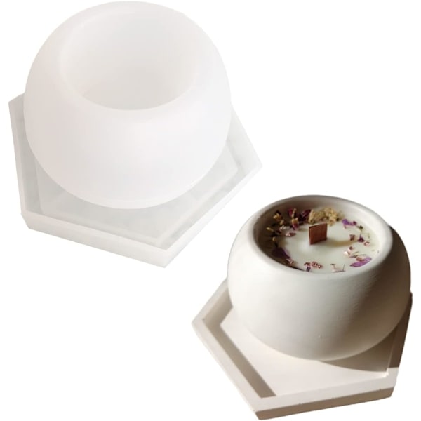 YS Jar Resin Molds Silicone Set, Oval Coaster Molds och Bottle Shape Container Moulds, Round Vase Molds för Storage Bott coconut