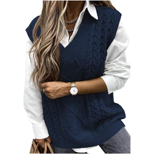 pels Argyle Sweater Vest Kvinnor y2k Rutig Stickad Streetwear Preppy Stil V-halsad Kort Stickad Skoltröja Tank Top för Flicka