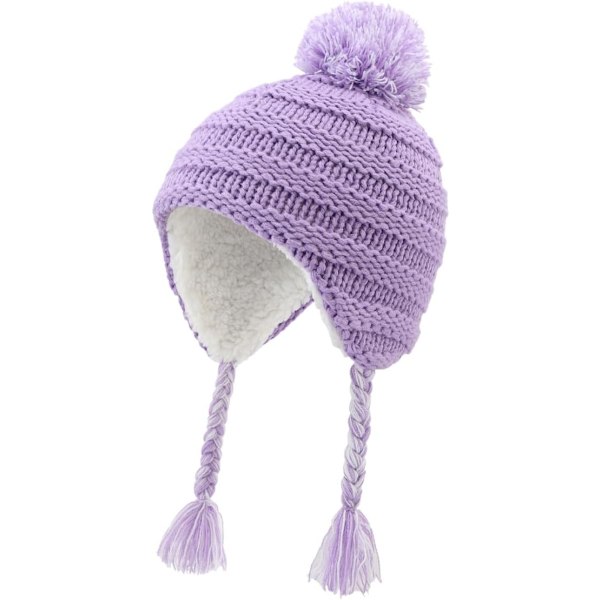 racy Toddler Earflap Beanie för pojkar flickor barn Sherpa fodrad vinter stickad mössa