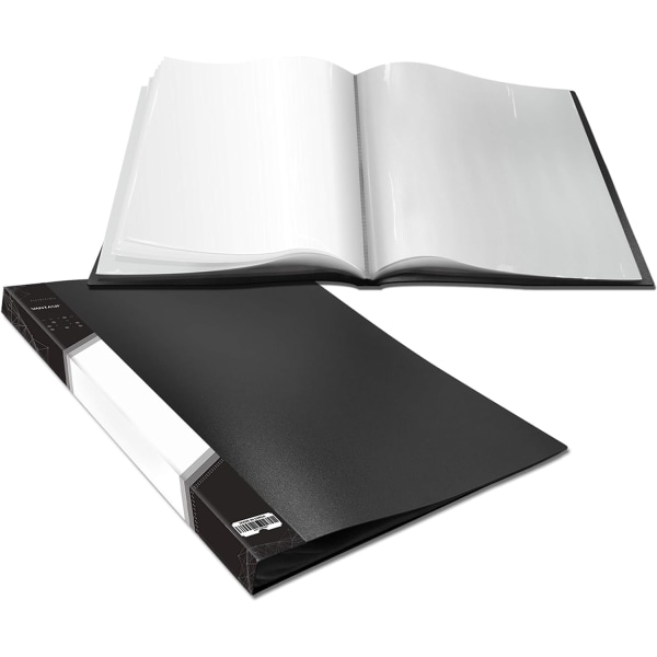 Psentation Book 40 genomskinliga fickor ärmar Protectors Art Portfolio Klar bok för konstverk, rapportblad, brev (8,5 x 11,5 tum)