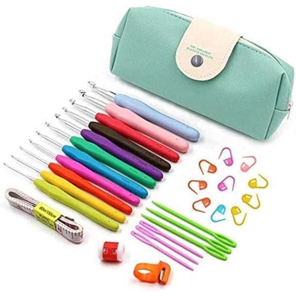 chet Hooks Set, 30 st garn stickningsnålar syverktyg, stickningsnålar virknålar syverktyg set med fodral för