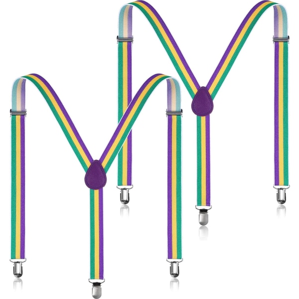 ack Mardi Gras hängslen Mardi Gras festdräkt hängslen Vuxen hängslen Justerbar elastisk Mardi Gras kostym Tillbehör