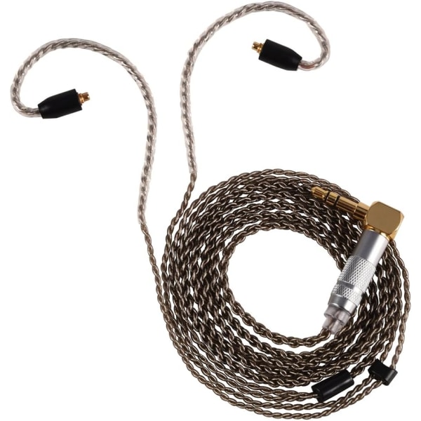 3 mm hörlurar hörlurskabel, ren koppar MMCX-kontakt Extra ljudkabel (4f svart böjt huvud