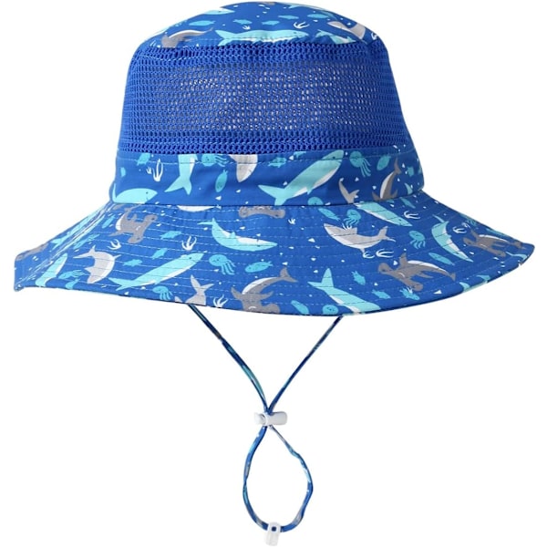 racy Baby Toddler Kids Justerbar Solskydd Hatt UPF 50+ Pojkar Flickor Mesh Bucket Hat Fällbar Haj 8-12 År
