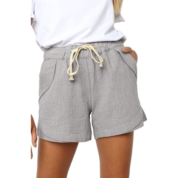 OAFE Dam Casual Dragsko Elastisk Midja Bomullsshorts Sommar Strand Heta Shorts