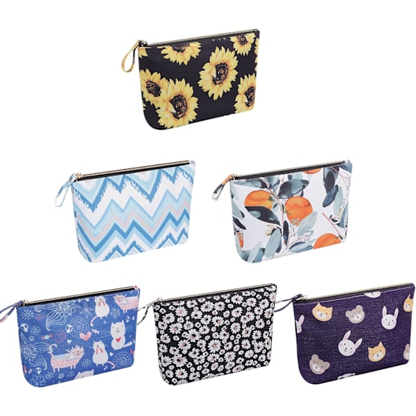 EE Makeup Bag Sets för kvinnor Vattentät Roll-up Toiletry Pouch Resväska Kosmetisk förvaring med dragkedja, A 6 Pack, A -6 Pack, 10.23x6.50x2.95 tum