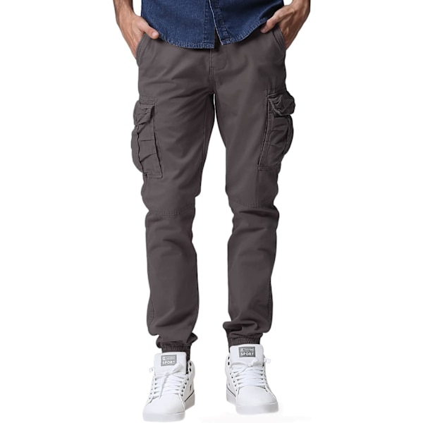 ch herrbyxor i twill 6539 medium grå 30