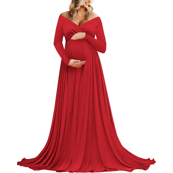 lax Maternity Off Shoulders N-röd 83 Medium