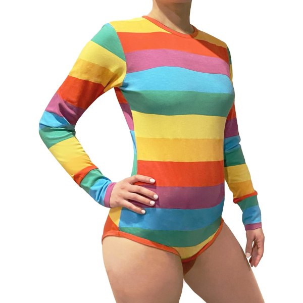 tletude ABDL Onesie Färgglada ränder Långärmad  X-Large