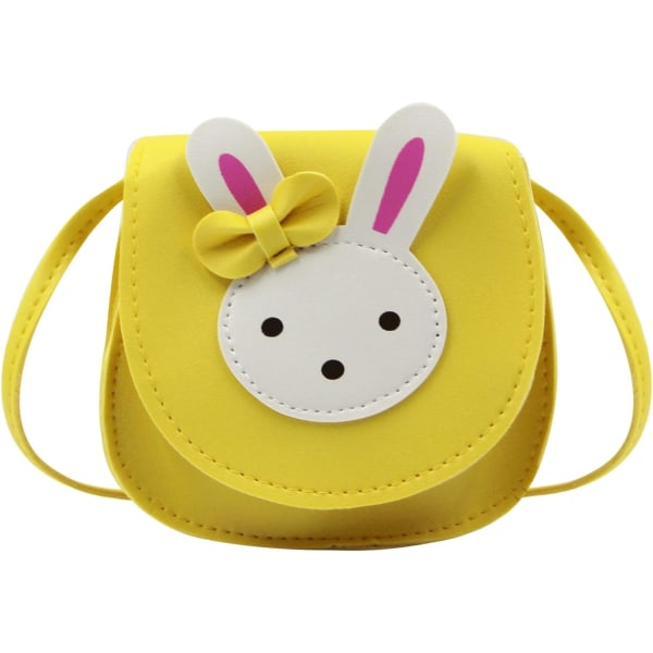 YC Små flickors söta kanin Crossbody-väska Liten rosett Axelväska Handväska för barn Småbarn Gul