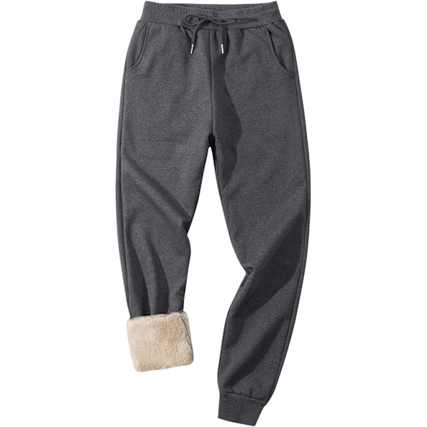 MEA herr vinter varma fleecefodrade sweatpants Sherpa Jogger byxor med fickor