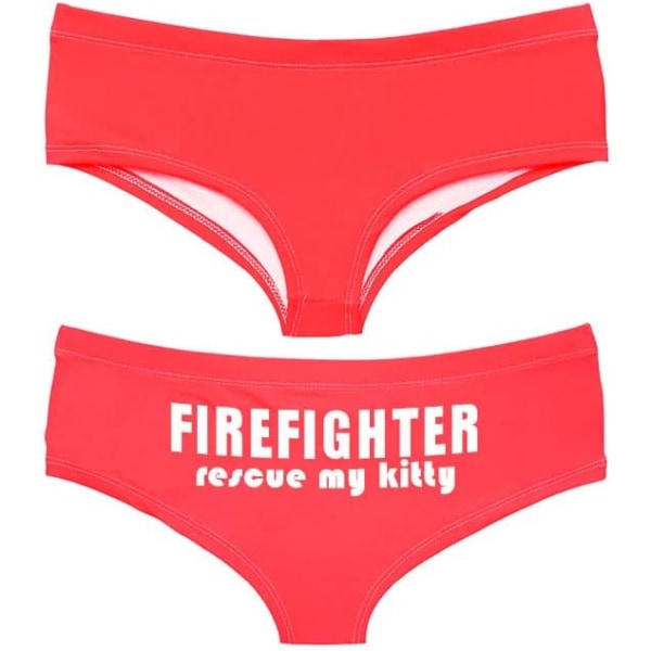 thern Sisters Funny Women's Firefighter Trosa Rescue My Kitty Novelty Red Medium