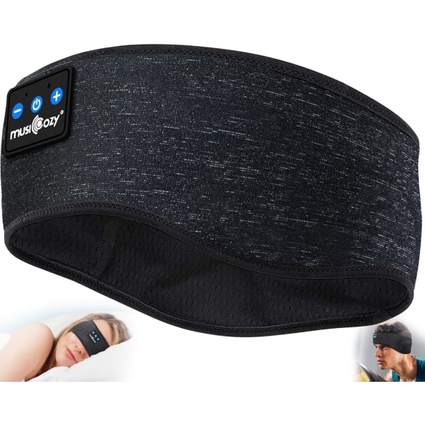 ICOZY Sleep Headphones Bluetooth Sports Headband, Trådlösa Musik Headband Hörlurar, IPX6 Vattentäta Hörlurar med Mikrofon för Sömn Träning Löpning