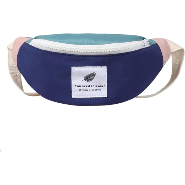 dlers Barn Canvas Fanny Pack Justerbar Midjeväska Liten Crossbody Väska för Pojkar Flickor, Ljusgul, one size Marinblå